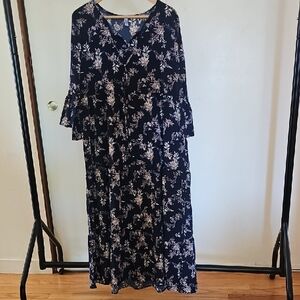 Floral Navy Blue Dress
